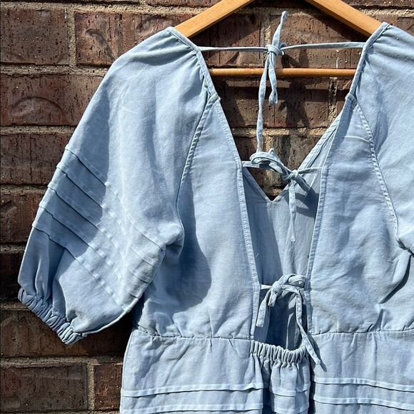 7 Seven for All Mankind Women's Light Blue V-Neck Dress M - Picture 11 of 16